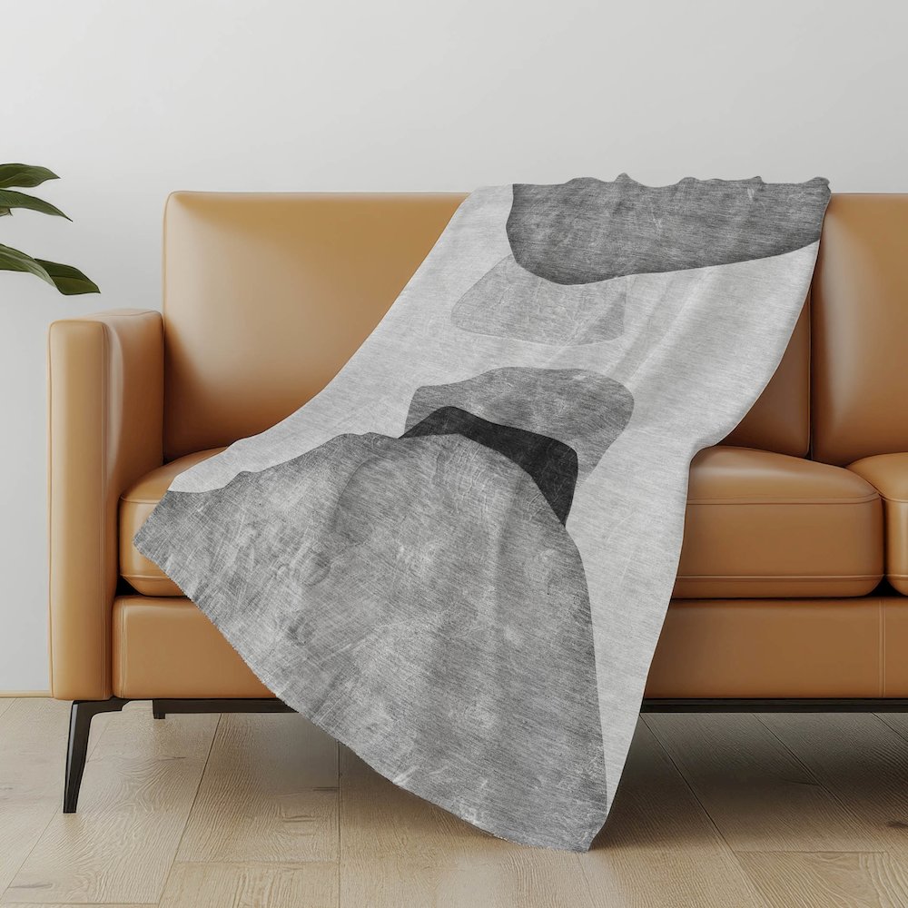 Premium Machine Washable ASB547 Gray 50" x 70" Sherpa Throw Blanket. Picture 5