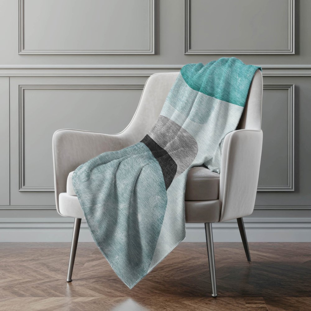 Premium Machine Washable ASB547 Teal 50" x 70" Sherpa Throw Blanket. Picture 4