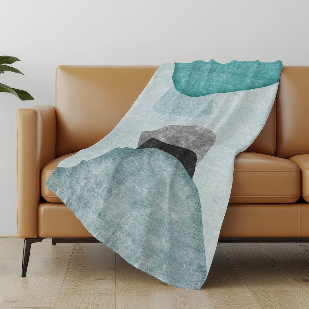 Premium Machine Washable ASB547 Teal 50" x 70" Sherpa Throw Blanket. Picture 5