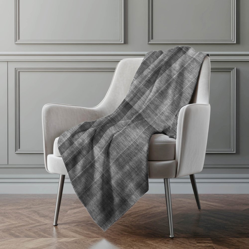 Premium Machine Washable ASB548 Gray 50" x 70" Sherpa Throw Blanket. Picture 4