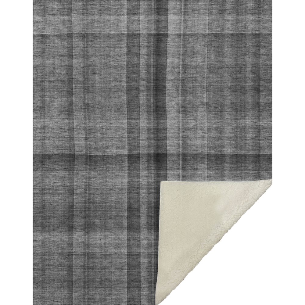 Premium Machine Washable ASB548 Gray 50" x 70" Sherpa Throw Blanket. Picture 1