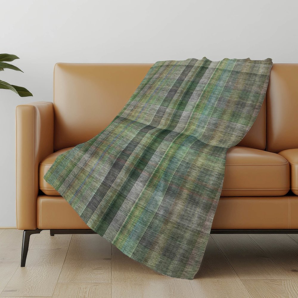 Premium Machine Washable ASB548 Green 50" x 70" Sherpa Throw Blanket. Picture 5