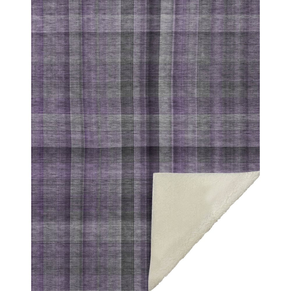 Premium Machine Washable ASB548 Purple 50" x 70" Sherpa Throw Blanket. Picture 1