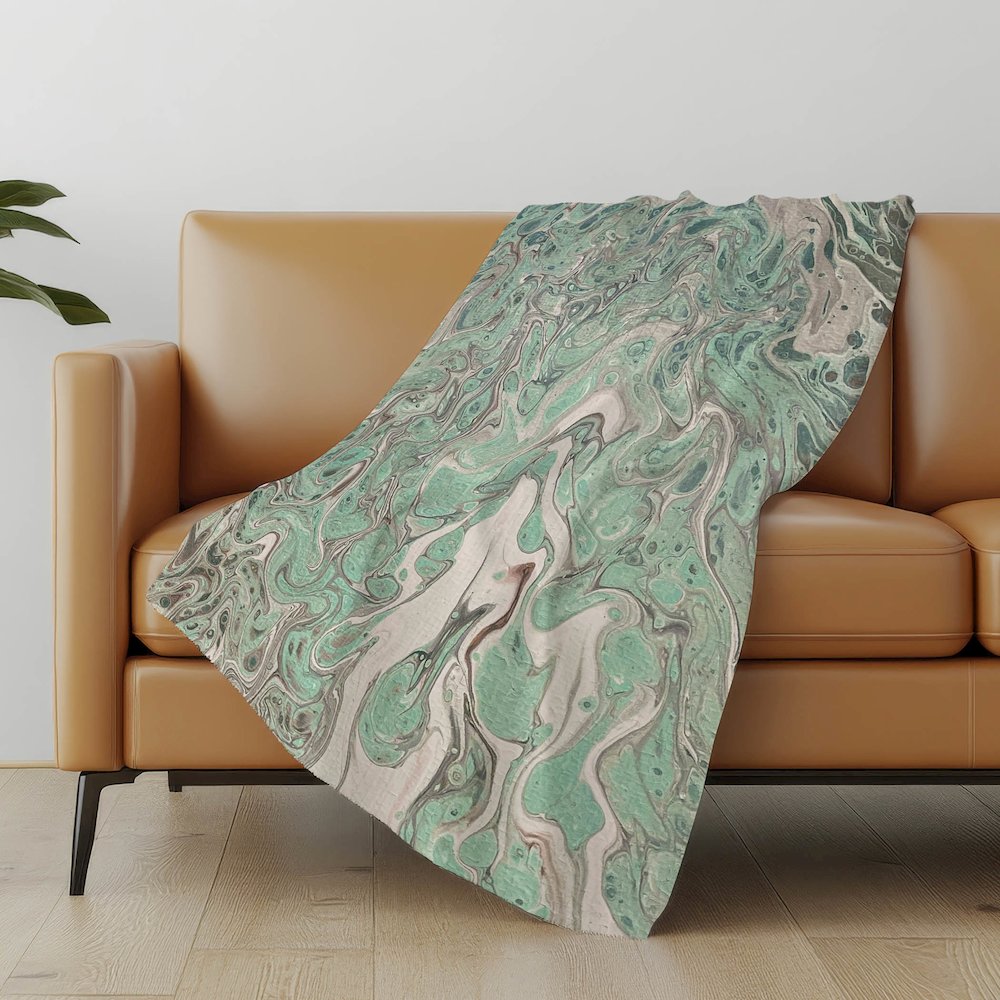 Premium Machine Washable ASB54 Mint 50" x 70" Sherpa Throw Blanket. Picture 4