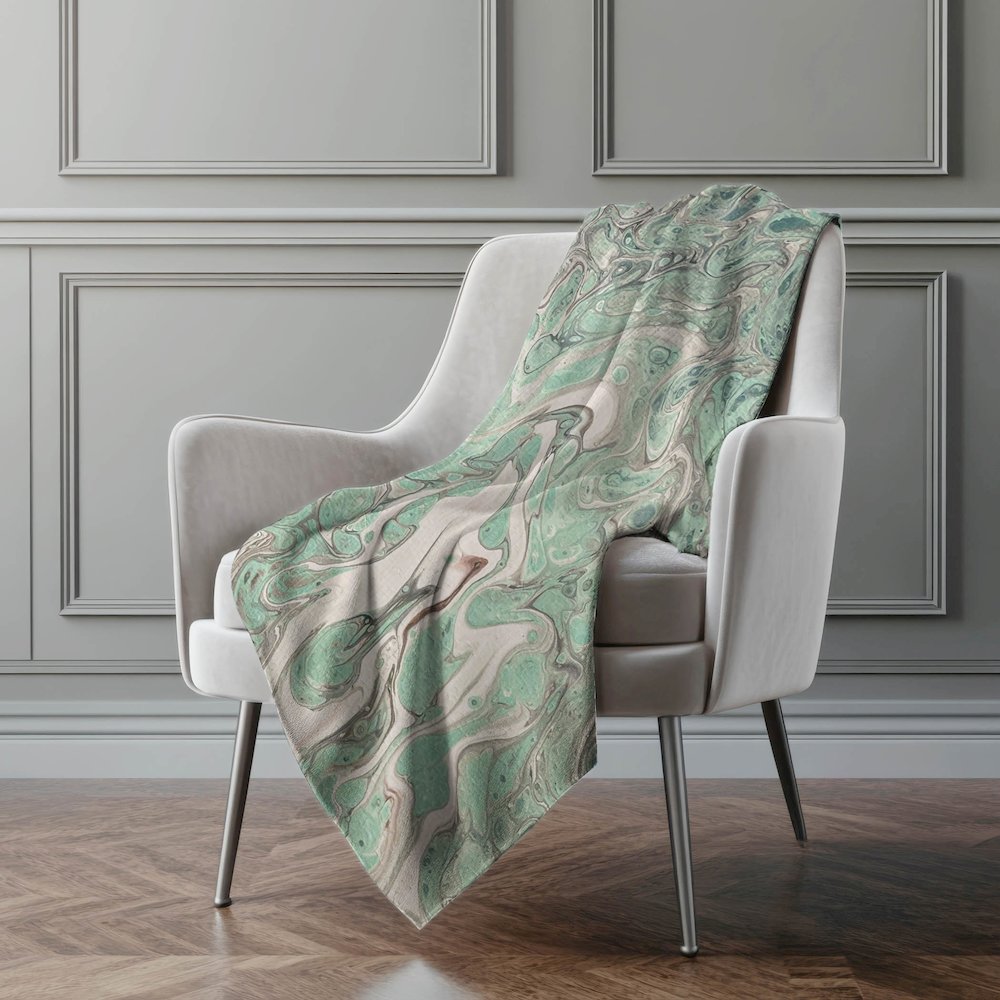 Premium Machine Washable ASB54 Mint 50" x 70" Sherpa Throw Blanket. Picture 5