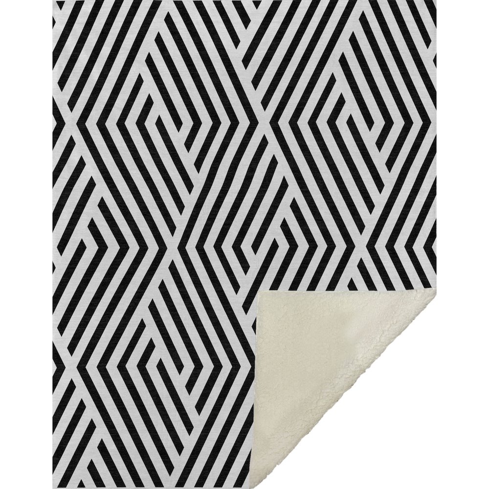Premium Machine Washable ASB550 Black 50" x 70" Sherpa Throw Blanket. Picture 1