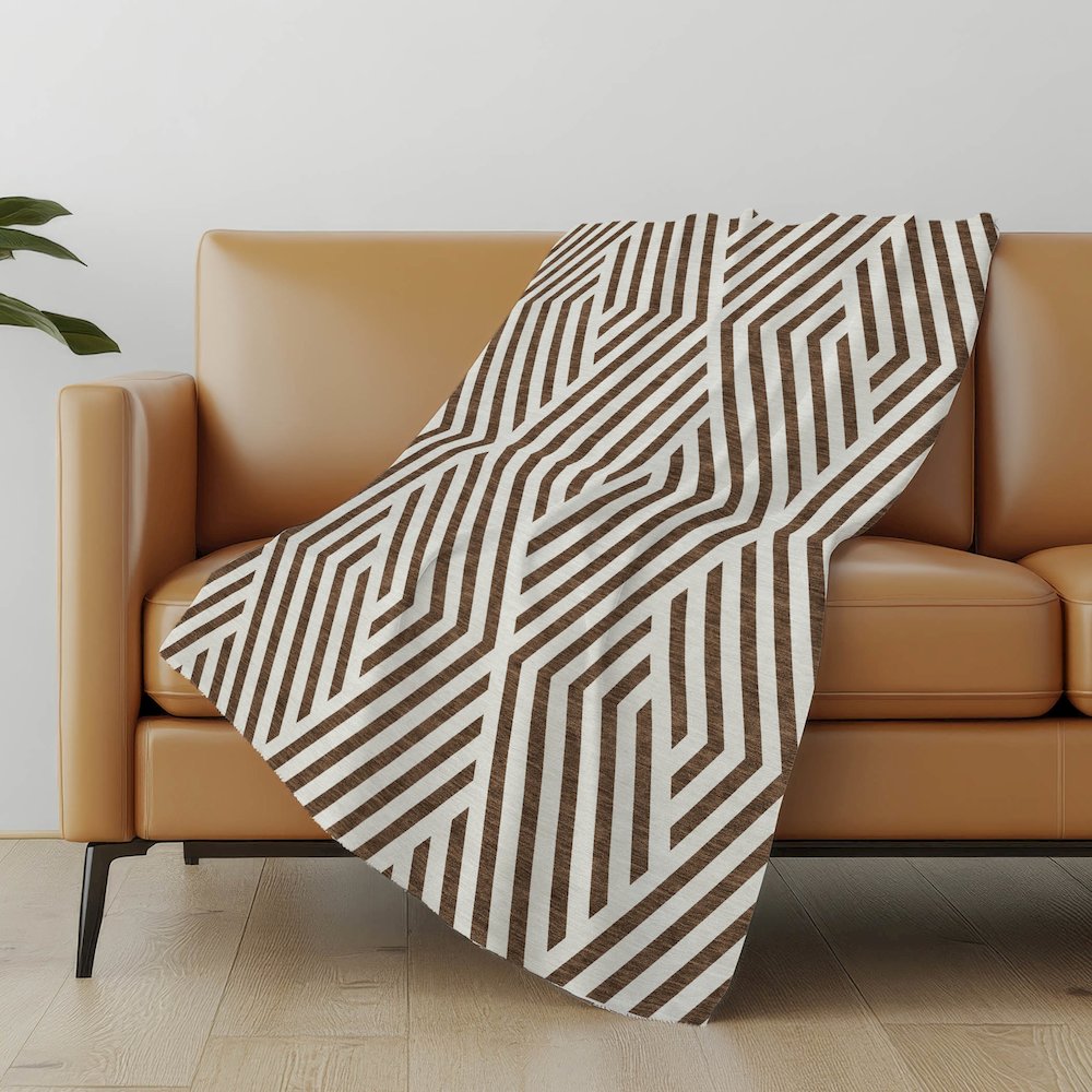 Premium Machine Washable ASB550 Brown 50" x 70" Sherpa Throw Blanket. Picture 5