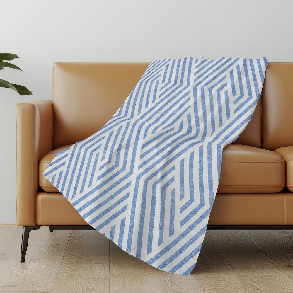 Premium Machine Washable ASB550 Denim 50" x 70" Sherpa Throw Blanket. Picture 5