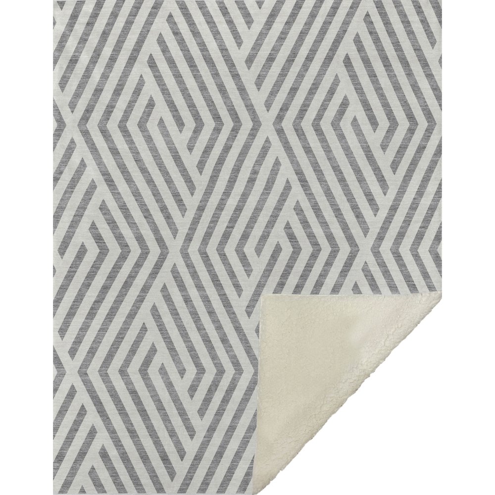 Premium Machine Washable ASB550 Gray 50" x 70" Sherpa Throw Blanket. Picture 1