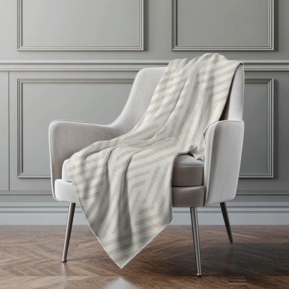 Premium Machine Washable ASB550 Ivory 50" x 70" Sherpa Throw Blanket. Picture 4
