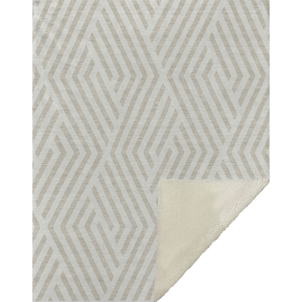 Premium Machine Washable ASB550 Ivory 50" x 70" Sherpa Throw Blanket. Picture 1