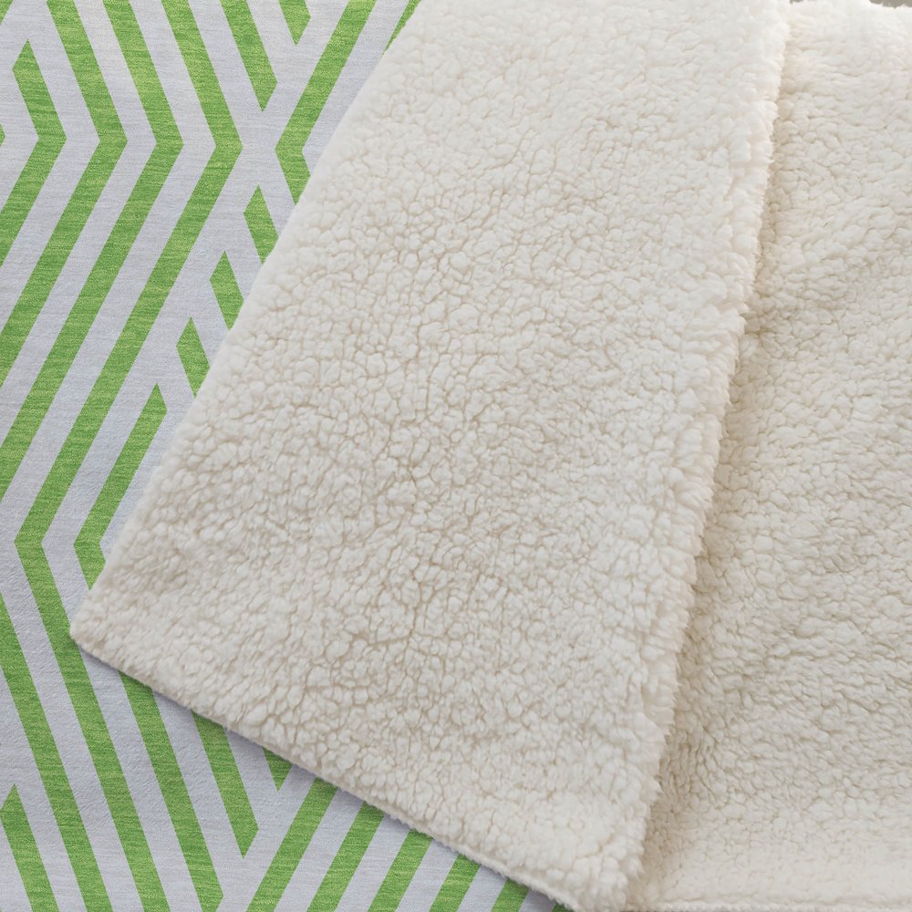 Premium Machine Washable ASB550 Lime 50" x 70" Sherpa Throw Blanket. Picture 2