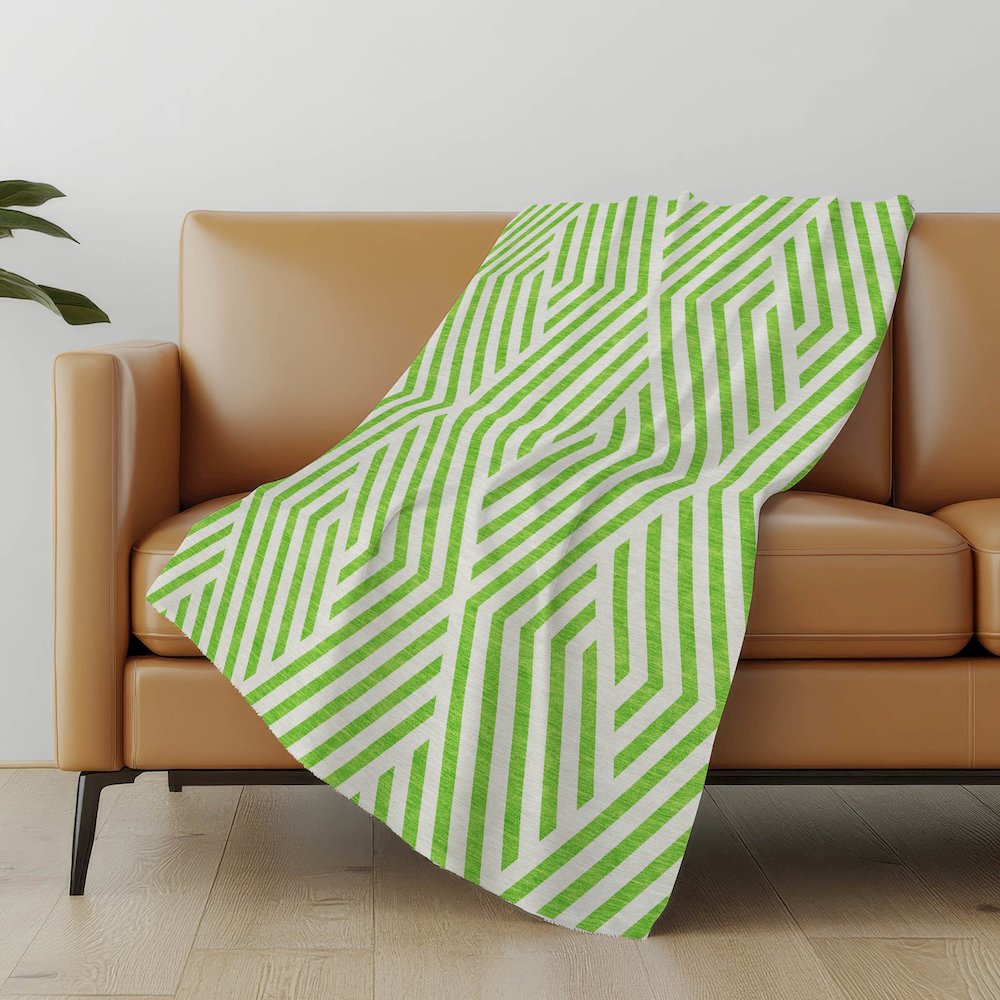 Premium Machine Washable ASB550 Lime 50" x 70" Sherpa Throw Blanket. Picture 5