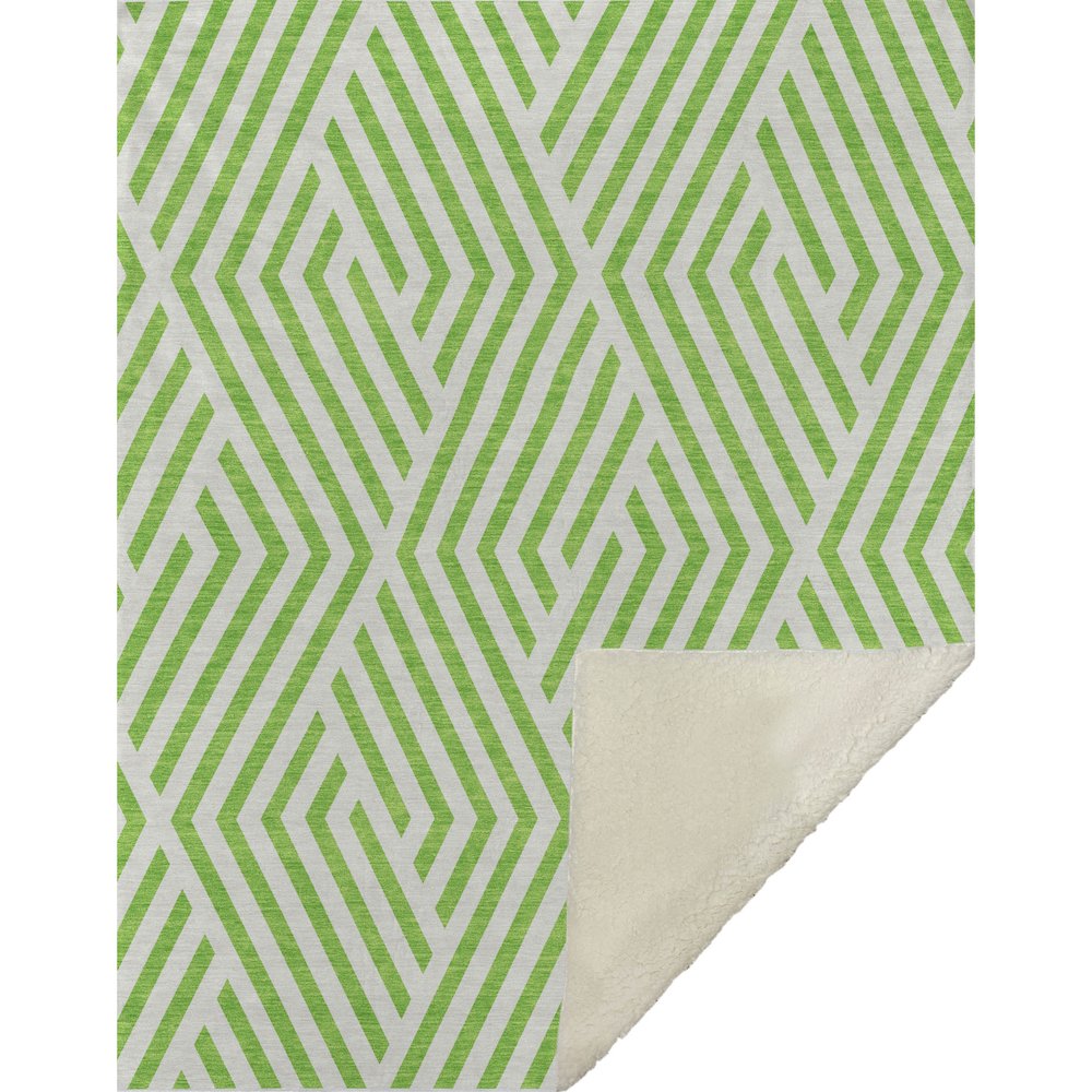 Premium Machine Washable ASB550 Lime 50" x 70" Sherpa Throw Blanket. Picture 1