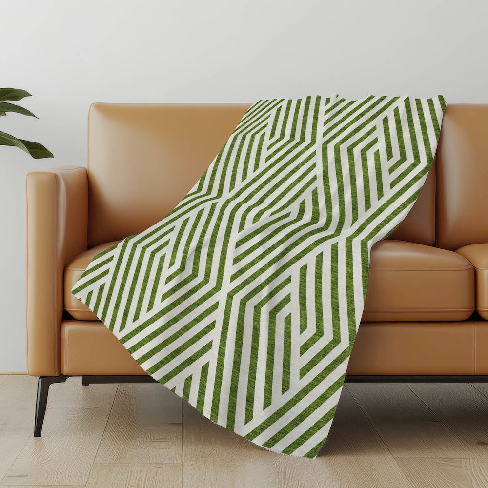 Premium Machine Washable ASB550 Olive 50" x 70" Sherpa Throw Blanket. Picture 5