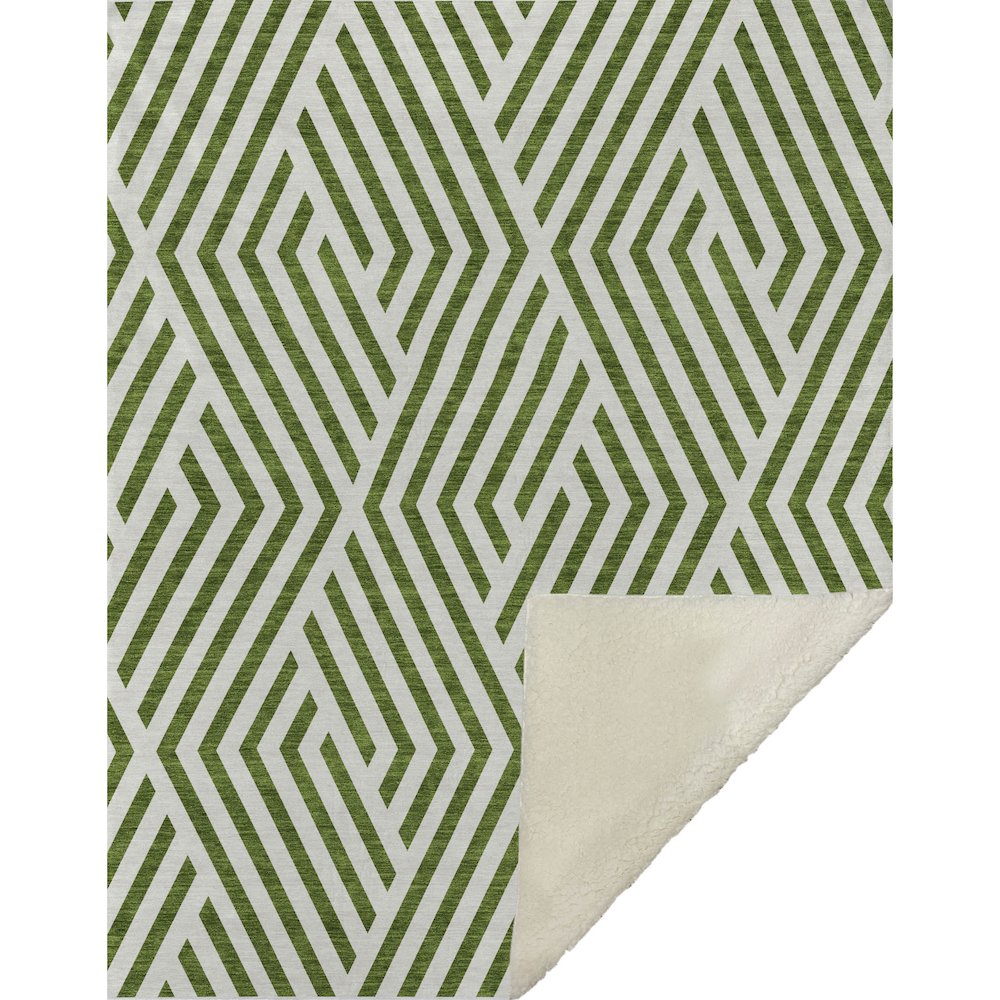 Premium Machine Washable ASB550 Olive 50" x 70" Sherpa Throw Blanket. Picture 1