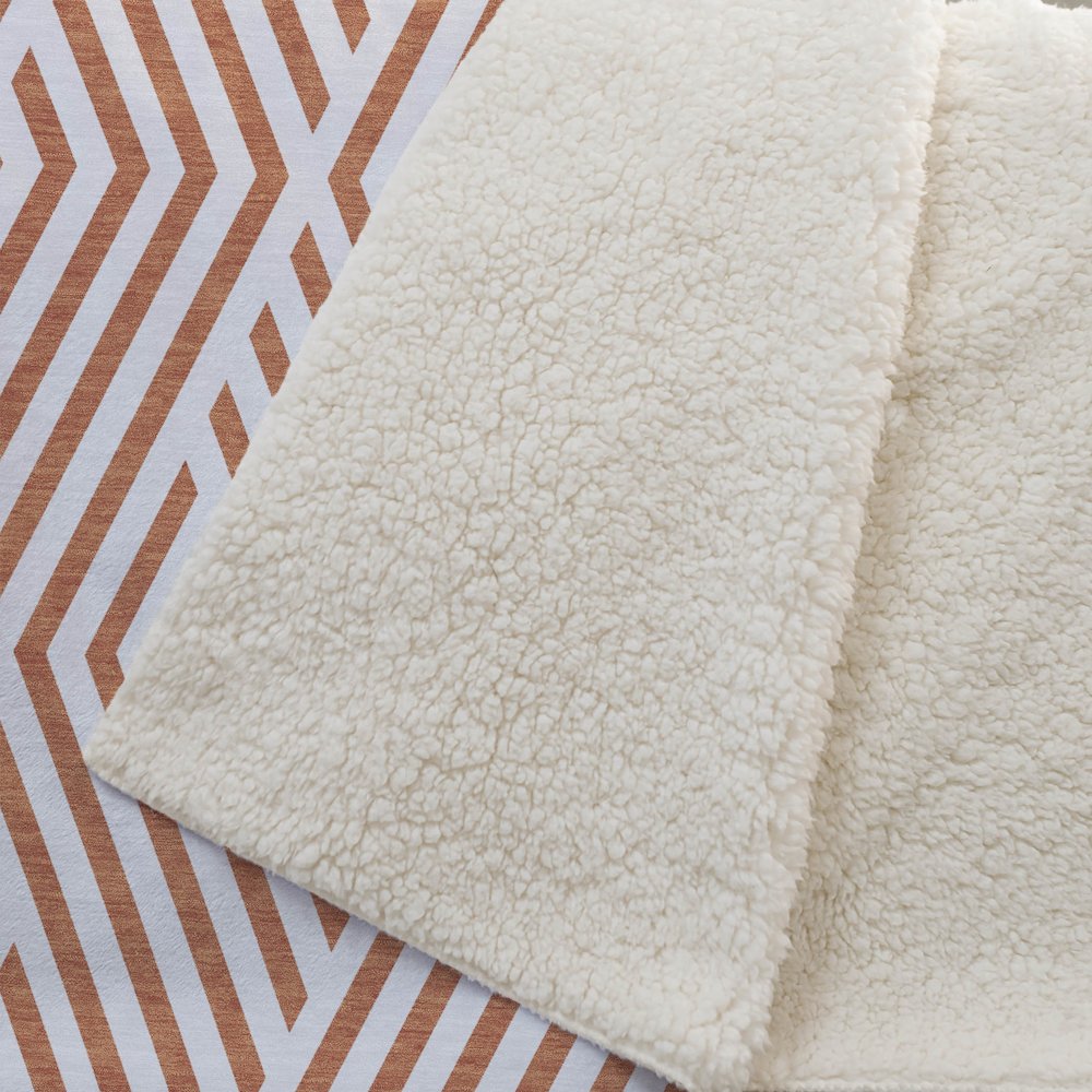 Premium Machine Washable ASB550 Paprika 50" x 70" Sherpa Throw Blanket. Picture 2