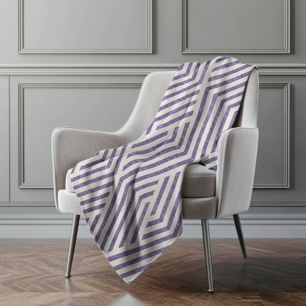 Premium Machine Washable ASB550 Purple 50" x 70" Sherpa Throw Blanket. Picture 4