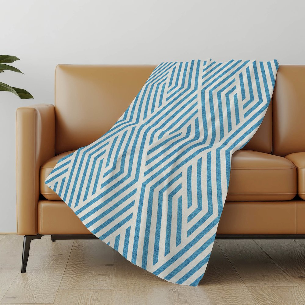 Premium Machine Washable ASB550 Teal 50" x 70" Sherpa Throw Blanket. Picture 5