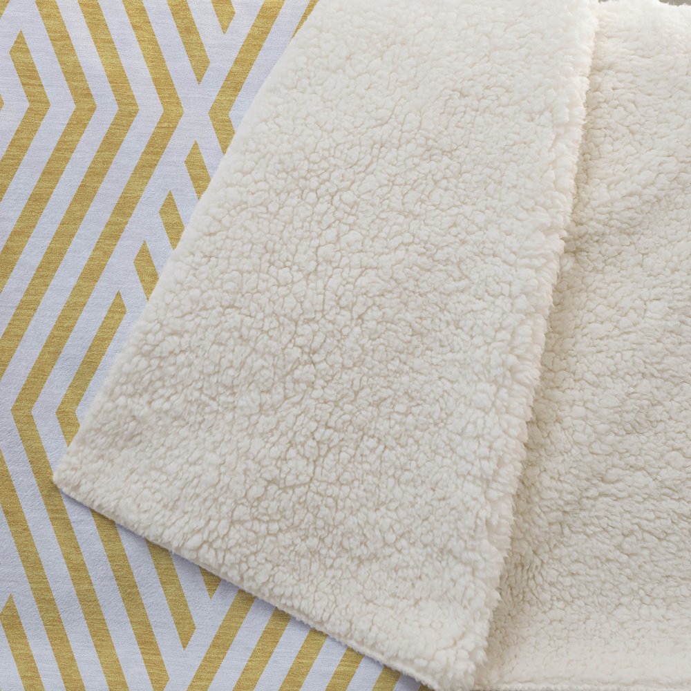 Premium Machine Washable ASB550 Yellow 50" x 70" Sherpa Throw Blanket. Picture 2