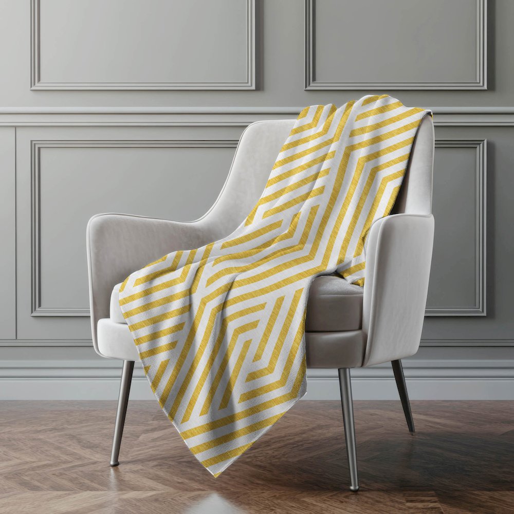 Premium Machine Washable ASB550 Yellow 50" x 70" Sherpa Throw Blanket. Picture 4