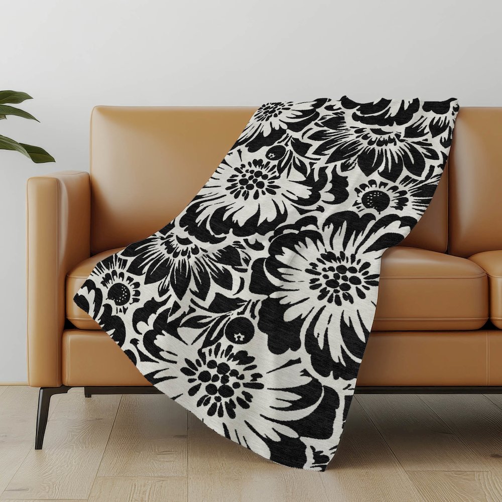 Premium Machine Washable ASB551 Black 50" x 70" Sherpa Throw Blanket. Picture 5