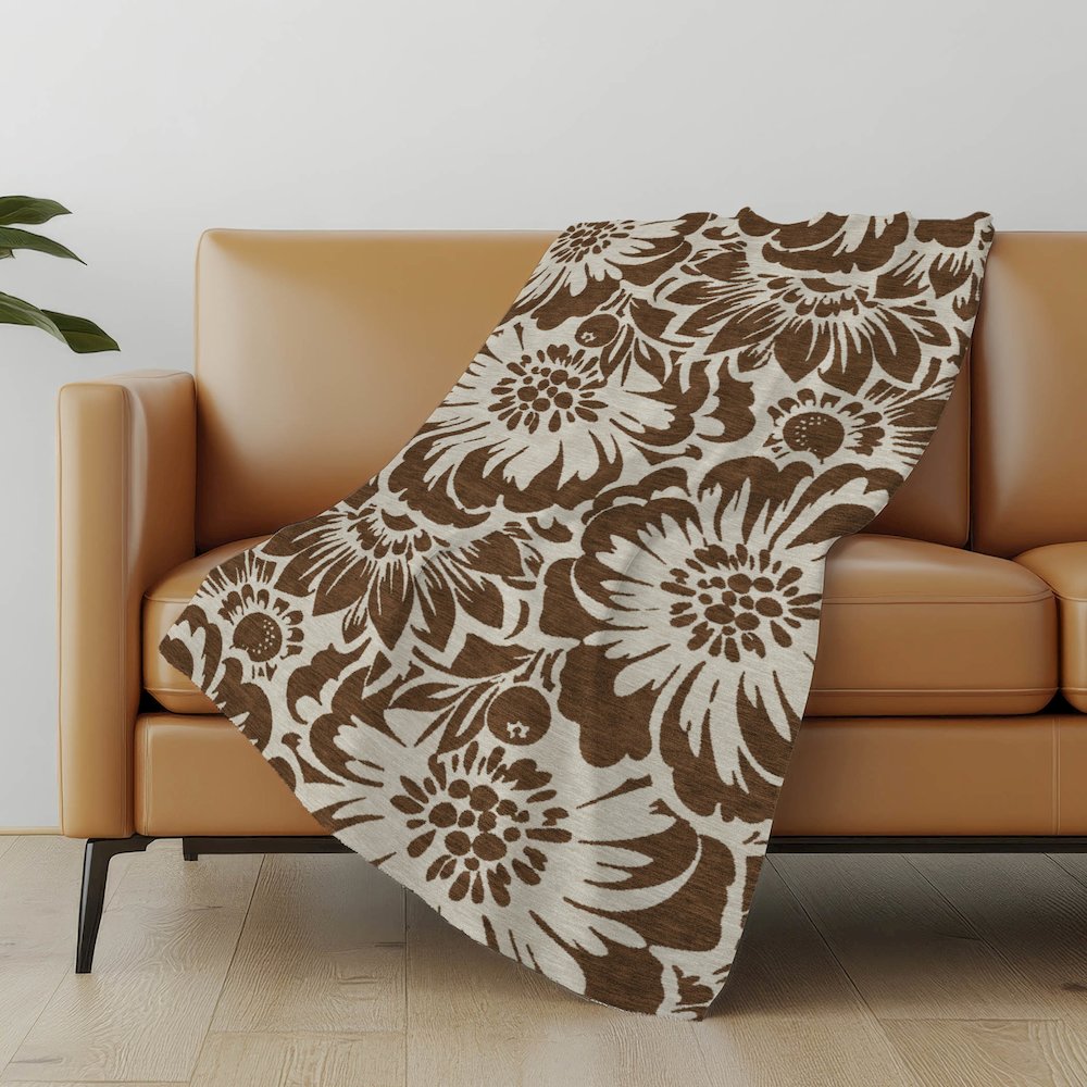 Premium Machine Washable ASB551 Brown 50" x 70" Sherpa Throw Blanket. Picture 5