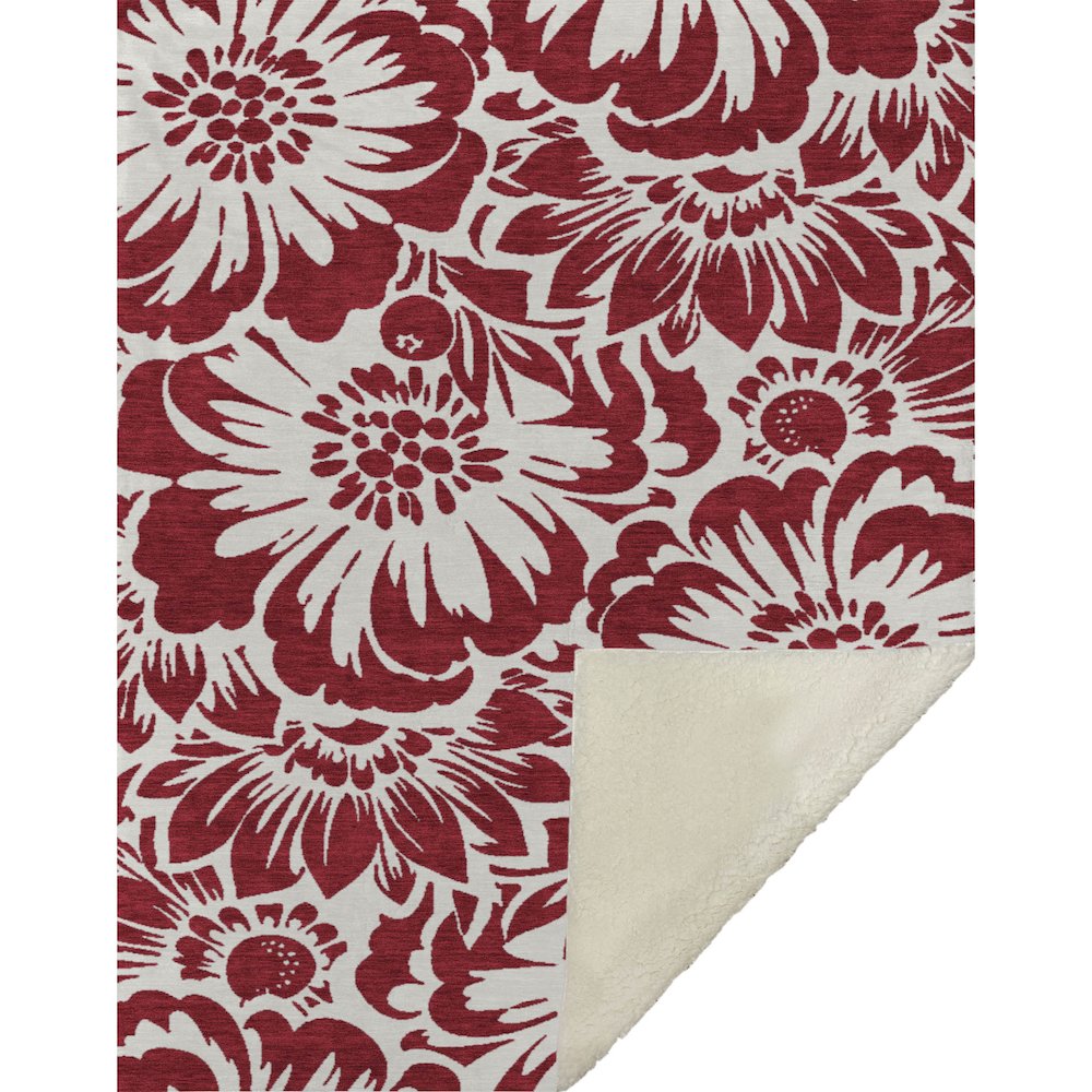 Premium Machine Washable ASB551 Burgundy 50" x 70" Sherpa Throw Blanket. Picture 1