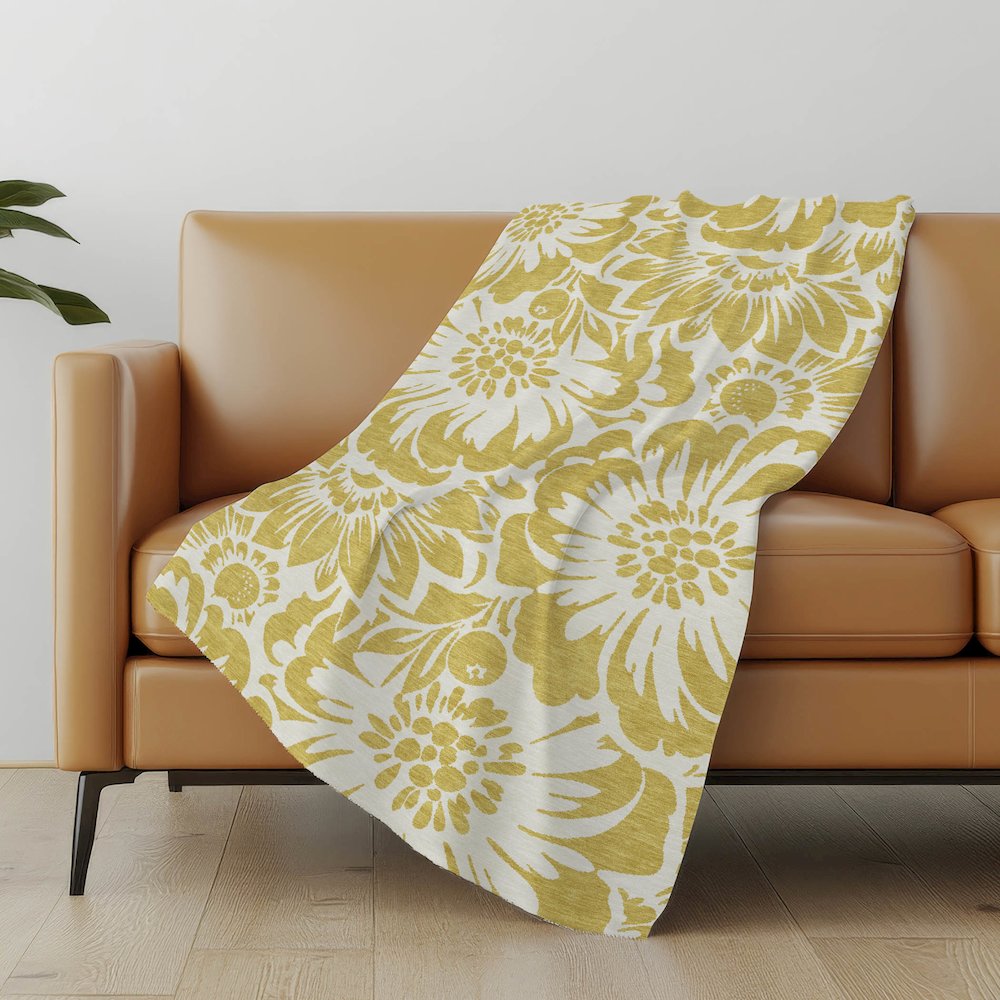 Premium Machine Washable ASB551 Gold 50" x 70" Sherpa Throw Blanket. Picture 5