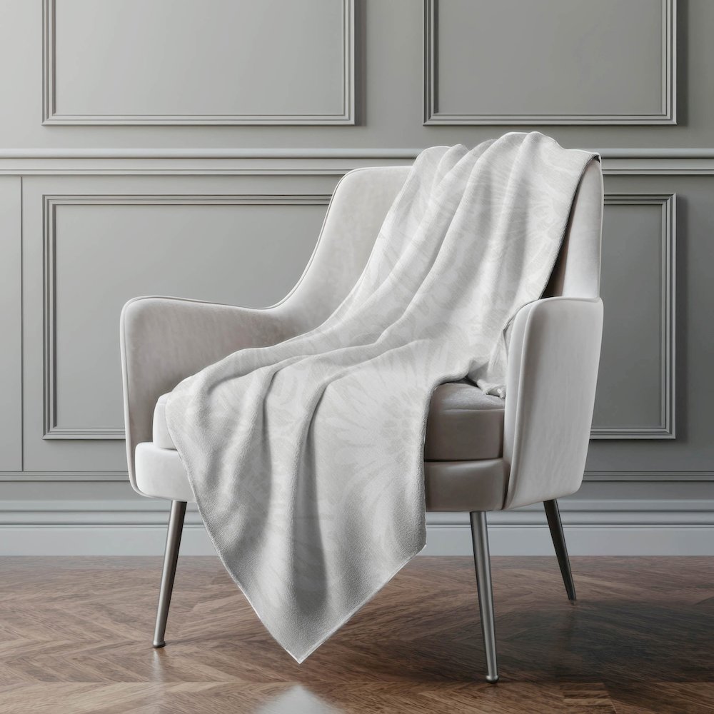 Premium Machine Washable ASB551 Ivory 50" x 70" Sherpa Throw Blanket. Picture 4