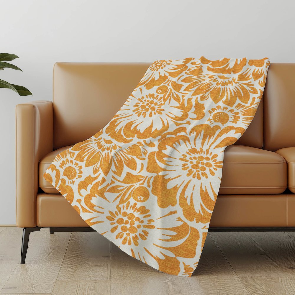Premium Machine Washable ASB551 Orange 50" x 70" Sherpa Throw Blanket. Picture 5