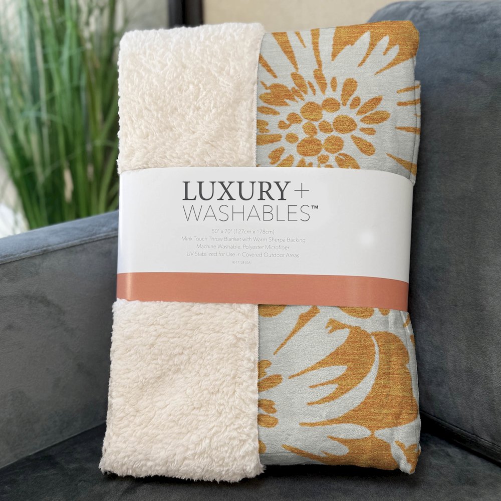 Premium Machine Washable ASB551 Orange 50" x 70" Sherpa Throw Blanket. Picture 3