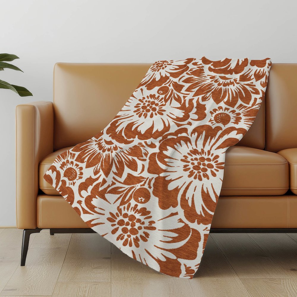 Premium Machine Washable ASB551 Paprika 50" x 70" Sherpa Throw Blanket. Picture 5