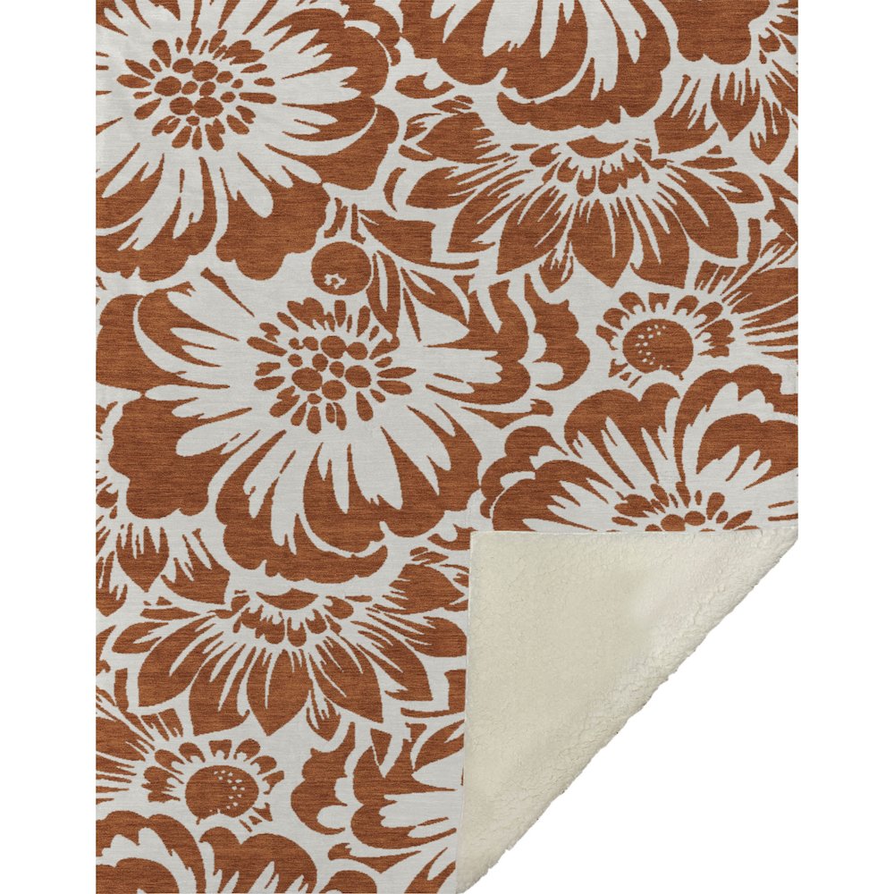 Premium Machine Washable ASB551 Paprika 50" x 70" Sherpa Throw Blanket. Picture 1