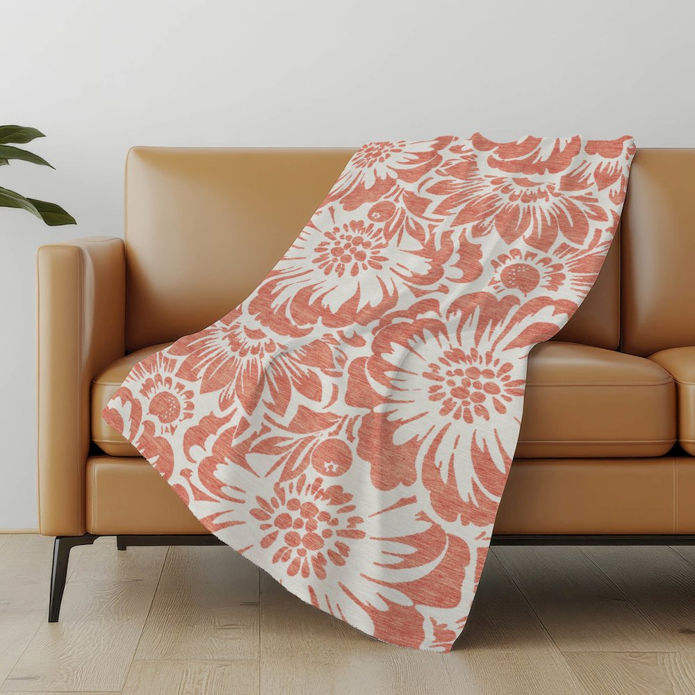 Premium Machine Washable ASB551 Salmon 50" x 70" Sherpa Throw Blanket. Picture 5