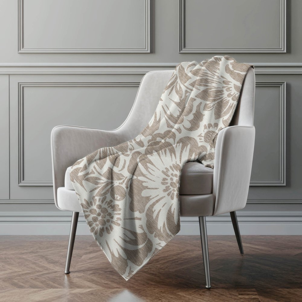 Premium Machine Washable ASB551 Taupe 50" x 70" Sherpa Throw Blanket. Picture 4
