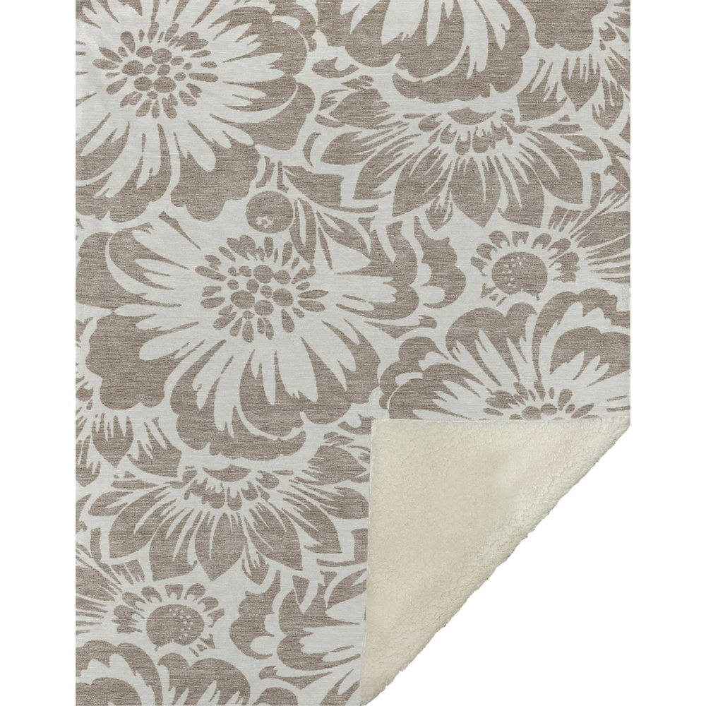 Premium Machine Washable ASB551 Taupe 50" x 70" Sherpa Throw Blanket. Picture 1