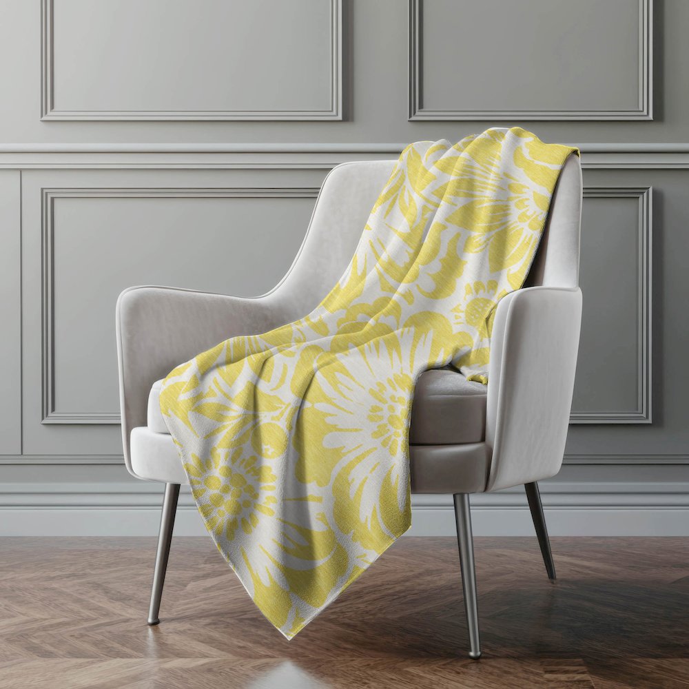 Premium Machine Washable ASB551 Yellow 50" x 70" Sherpa Throw Blanket. Picture 4