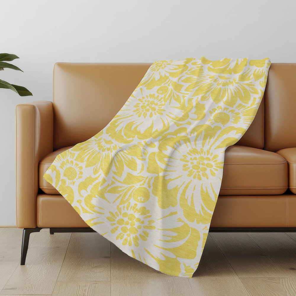 Premium Machine Washable ASB551 Yellow 50" x 70" Sherpa Throw Blanket. Picture 5