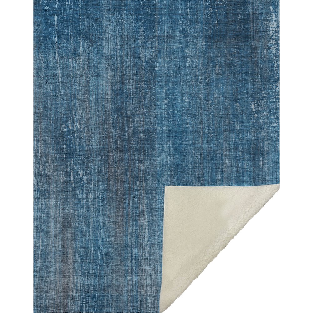 Premium Machine Washable ASB552 Blue 50" x 70" Sherpa Throw Blanket. Picture 1