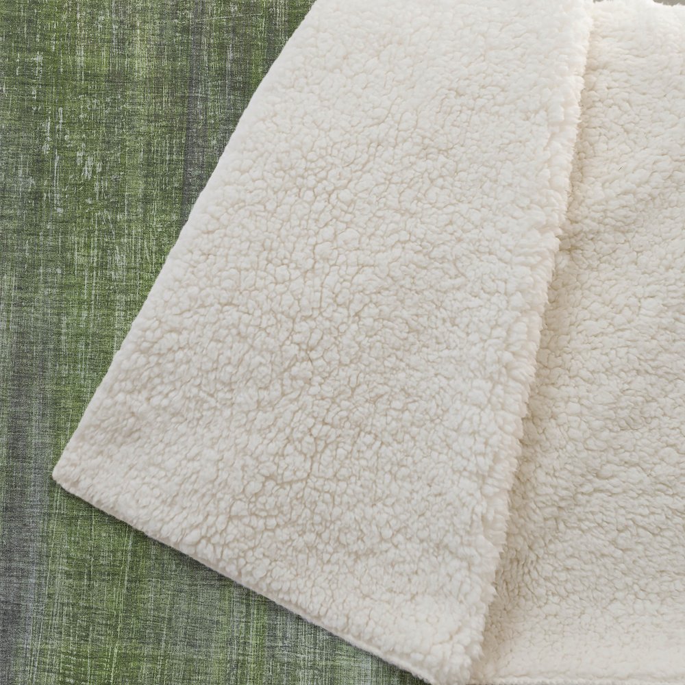 Premium Machine Washable ASB552 Green 50" x 70" Sherpa Throw Blanket. Picture 2