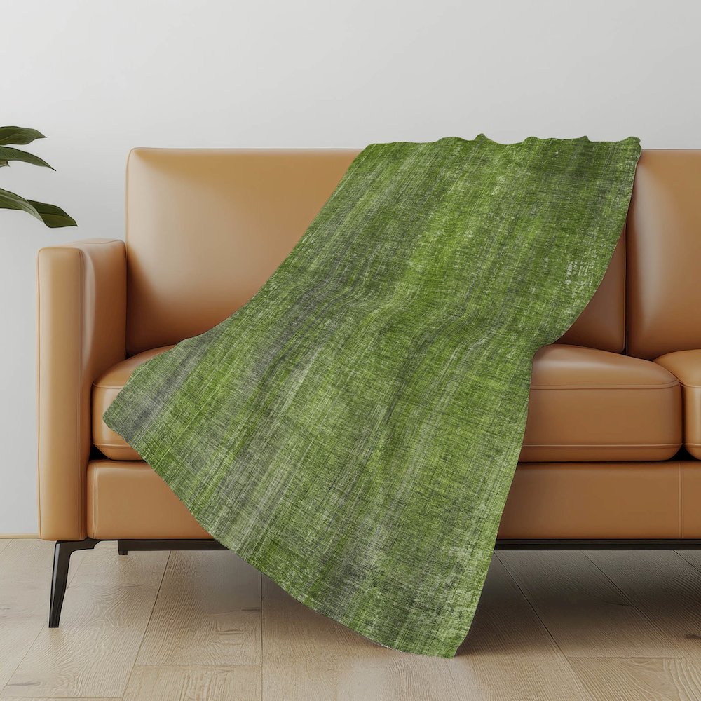 Premium Machine Washable ASB552 Green 50" x 70" Sherpa Throw Blanket. Picture 5