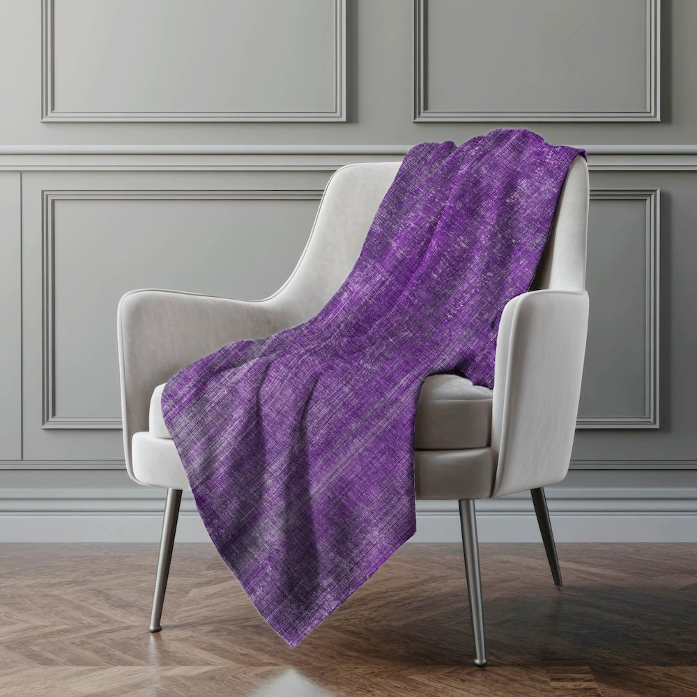 Premium Machine Washable ASB552 Purple 50" x 70" Sherpa Throw Blanket. Picture 4