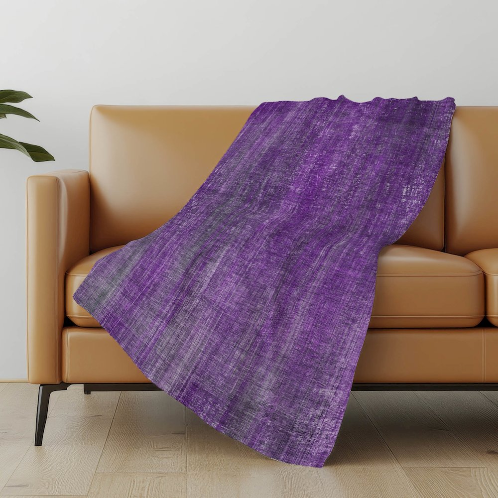 Premium Machine Washable ASB552 Purple 50" x 70" Sherpa Throw Blanket. Picture 5