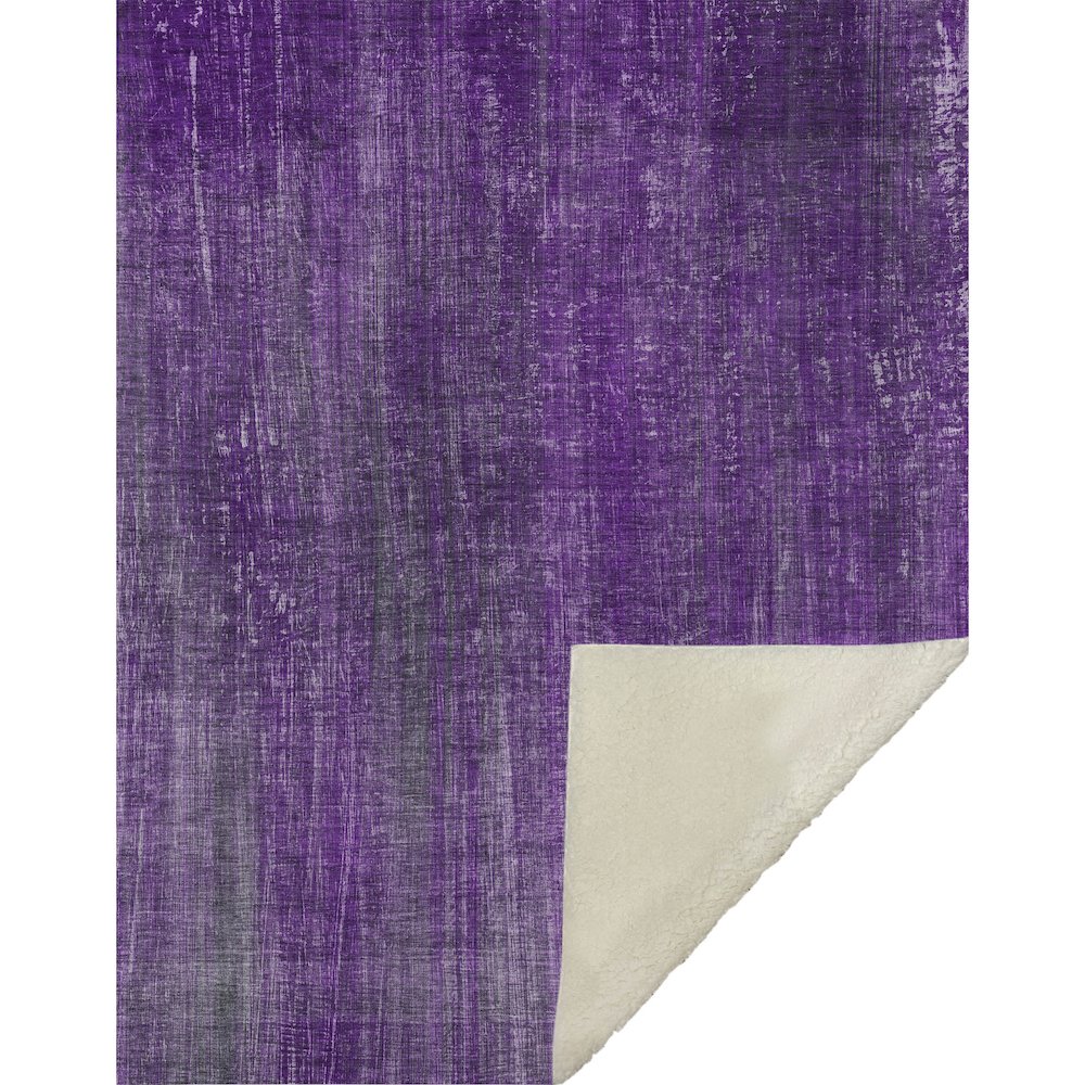Premium Machine Washable ASB552 Purple 50" x 70" Sherpa Throw Blanket. Picture 1
