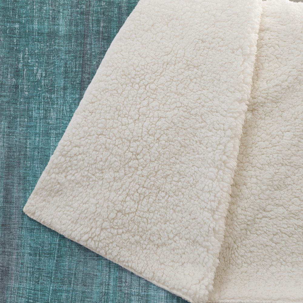 Premium Machine Washable ASB552 Teal 50" x 70" Sherpa Throw Blanket. Picture 2