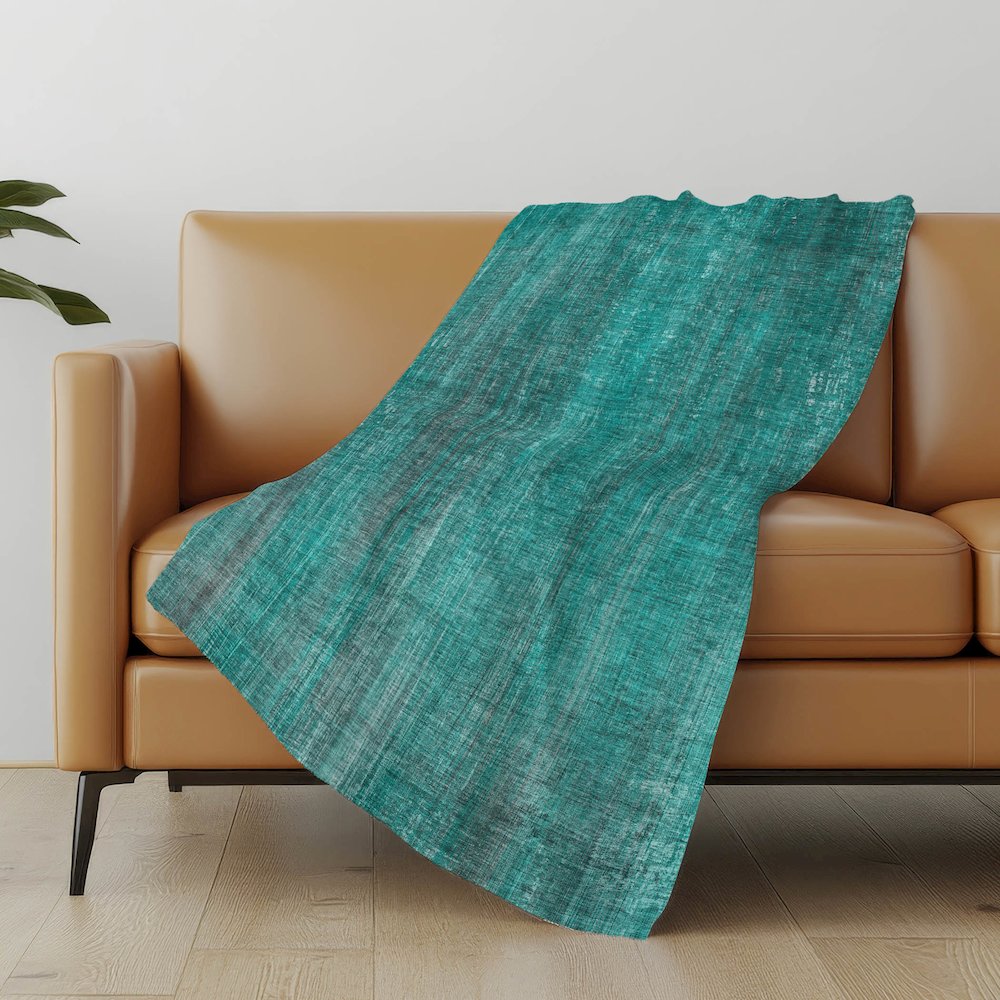 Premium Machine Washable ASB552 Teal 50" x 70" Sherpa Throw Blanket. Picture 5