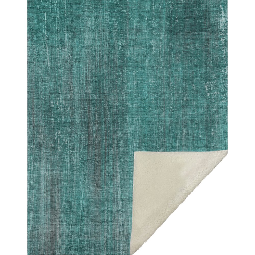 Premium Machine Washable ASB552 Teal 50" x 70" Sherpa Throw Blanket. Picture 1