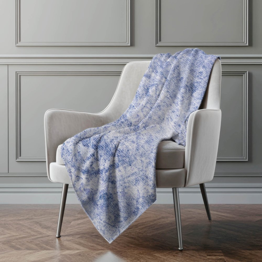 Premium Machine Washable ASB553 Blue 50" x 70" Sherpa Throw Blanket. Picture 4