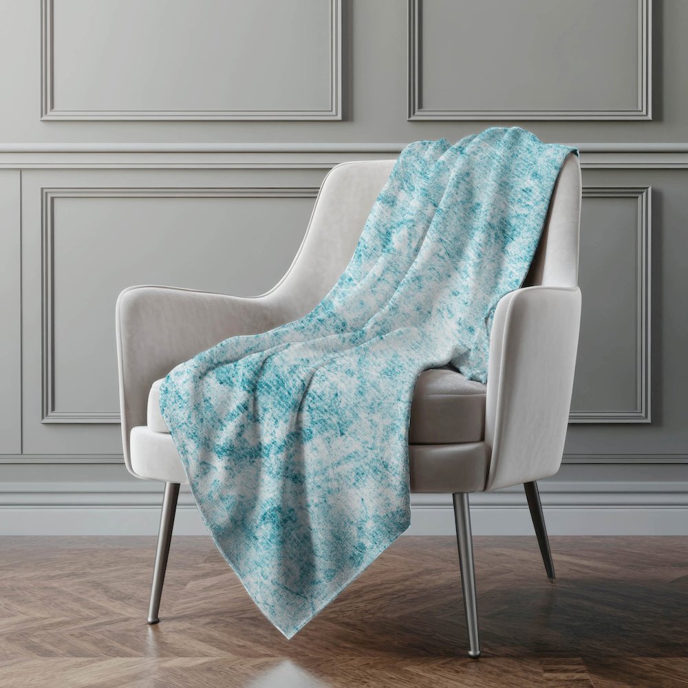 Premium Machine Washable ASB553 Teal 50" x 70" Sherpa Throw Blanket. Picture 4